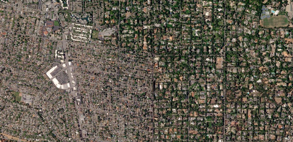 Imagem de satélite Planet Skysat de Redwood City & Atherton, Califórnia, EUA